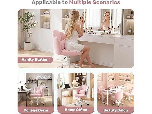 BestGlory W0893 Petal Vanity Chair with Wheels 1