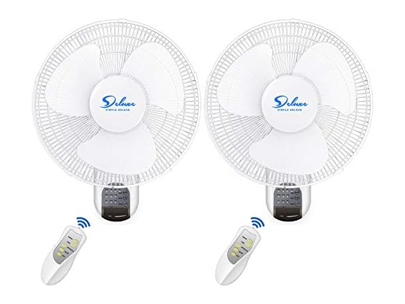 Simple Deluxe 16 Inch Wall Mount Fan 2Pk