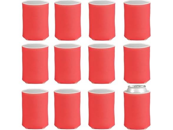 Red Foam Can Coolers 12pc