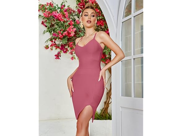 Meilun Women (L) Sexy Side Slit Bandage Dress