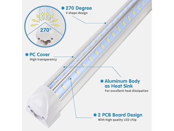 AQIQUUT Led Shop Light 2FT 25W 4-Pack