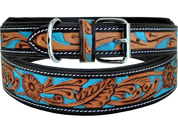 Affilare Leather Dog Collar Western Style Hea