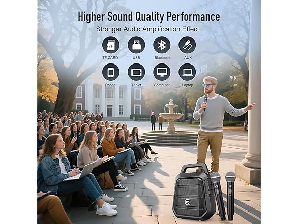 100W Portable Speaker W/ Mic
