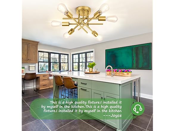 TOBUSA 6-Light Semi Flush Mount Ceiling Light