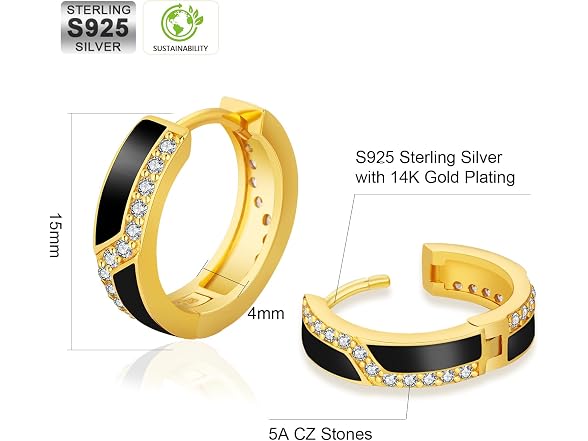 KRKC&CO NS615080 Hoop earrings men