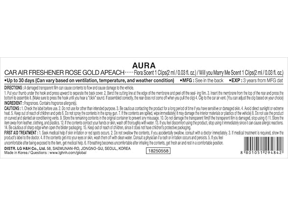Saffron AURA Car Air Freshener Vent Clip