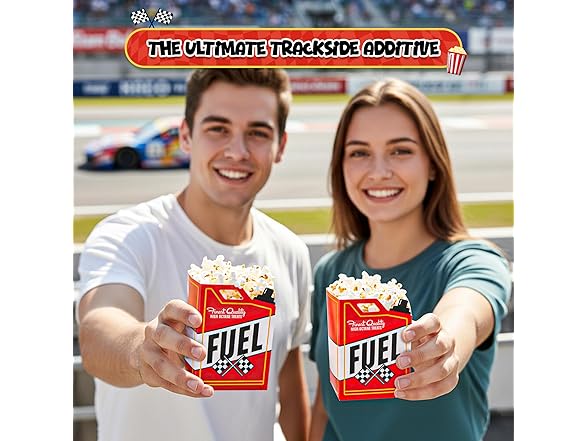 24 Race Car Popcorn Treat Boxes with 24 Flags