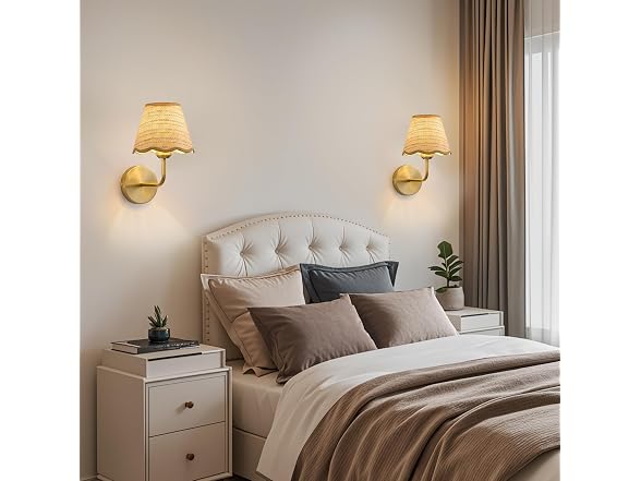 PENACINY Battery Operated Rattan Wall