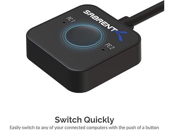 SABRENT 2-Port USB-C KVM Switch 60W PD