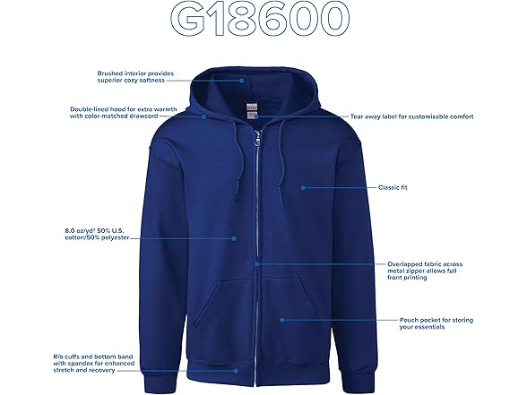Gildan Zip Hoodie L Grey