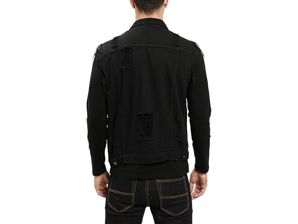 Invachi Men (L) Slim Retro Ripped Vest Vest Jacket