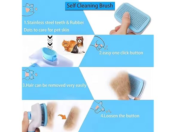 PetFun Self-Cleaning Pet Grooming Brush