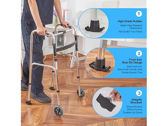 YCROJBK 2024 Upgraded Walker Ski Glides