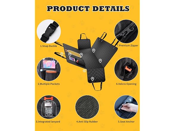 Waterproof Dog Car Seat Cover w/ Mesh