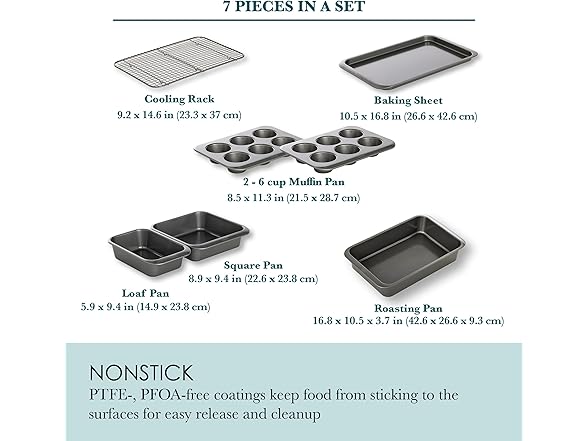 Chicago Metallic 7 Piece Nesting Bakeware Set