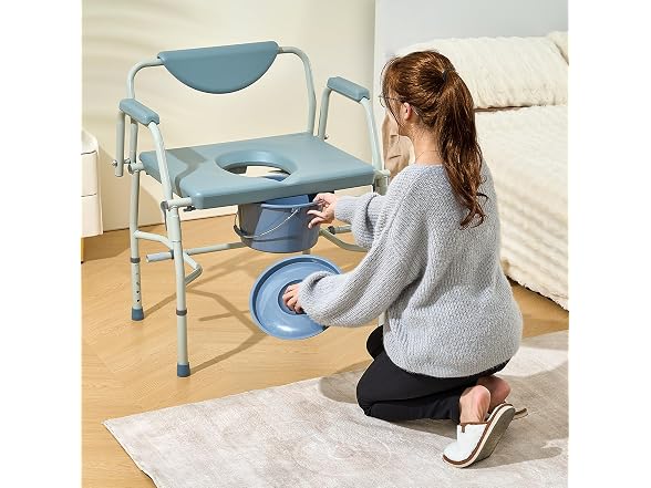 Commode Chair, Bedside Commode with Drop-Down