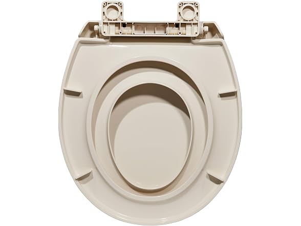 Takywep Toilet Seat Round Flat Toilet, Ivory