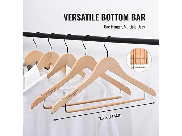 JS Home Set of Wooden Hangers 20 Pack