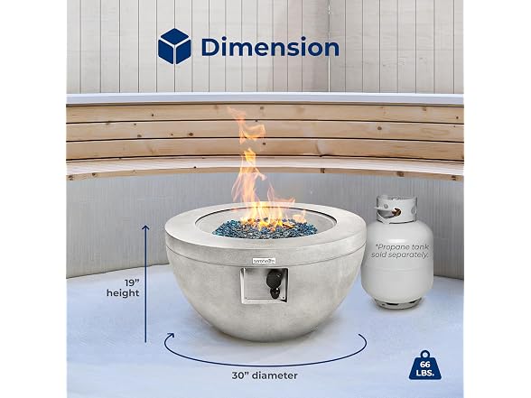 SereneLife SLNFBAL7 Propane Fire Pit Table