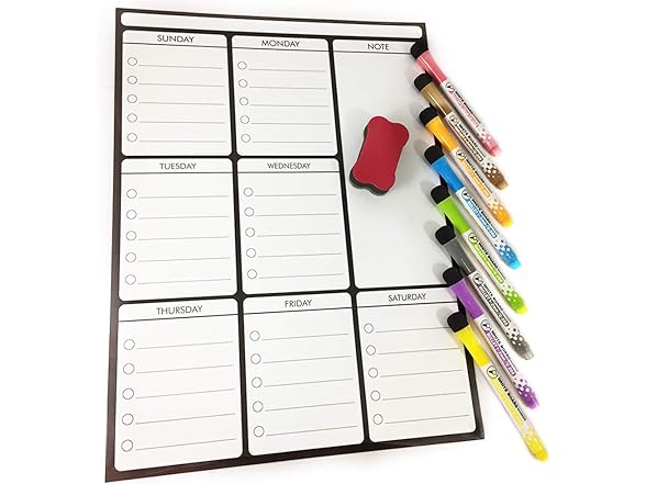 Magnetic Dry Erase 8 Magnets and Eraser Markers