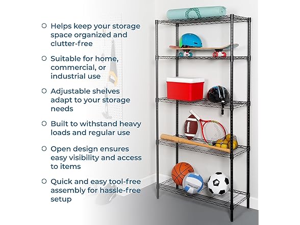 Honey-Can-Do Storage Shelving, 5-Tier