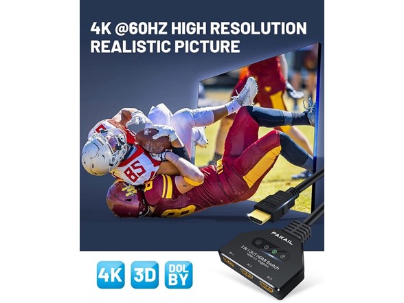 4K HDMI Switch 3 in 1 Out 3 Port HDMI