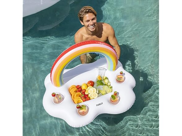 FUNBOY Giant Inflatable Rainbow Cloud Float