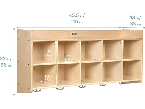 ECR4Kids 10-Section Hanging Coat Locker
