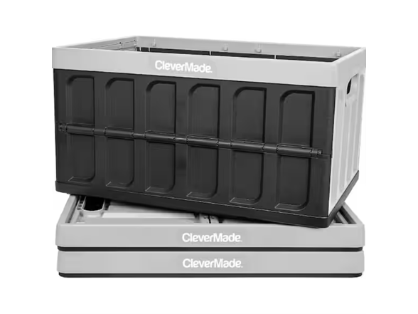 CleverMade Collapsible Storage Bin (No Lid) - 46L - Gray 3PK