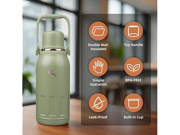 Konokyo 40oz Thermos Army Green