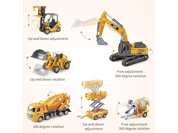 Geyiie Die-Cast Construction Trucks