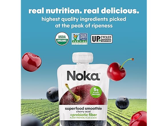 Noka Cherry Smoothies 4.22oz (6pk)