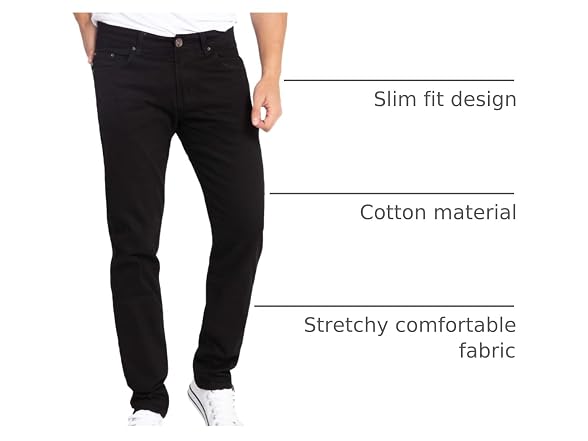 Wulful Men (38W x 32L) Slim Skinny Stretch Pants