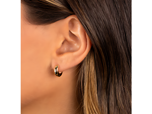 Gold Plated Petite Hoop Huggie Earring