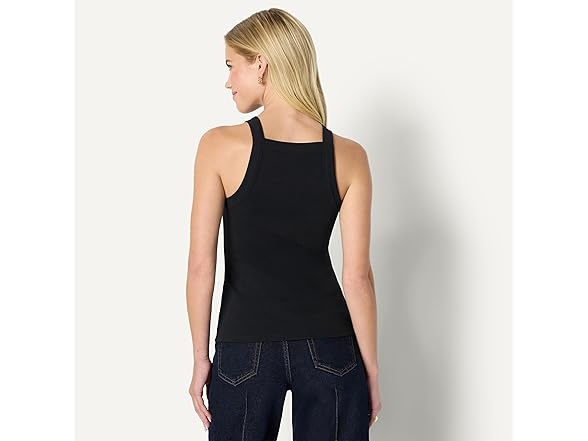 Women's Slim-Fit Stretch Rib High-Neck Tank