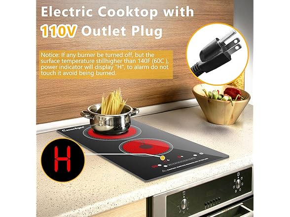 2 burner Electric Cooktop (Touch control)