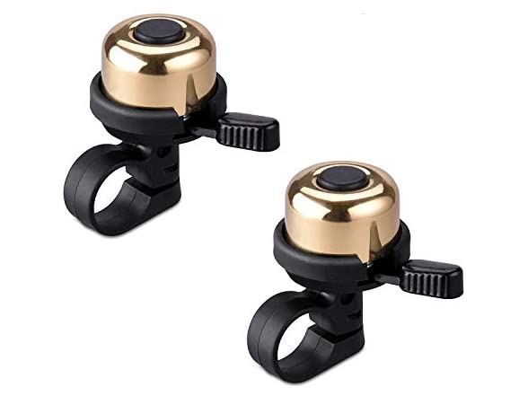 Bike Bell, Gold, 2 Pack