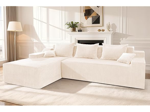 101'' Beige Modular Sectional Sofa Cloud Couch