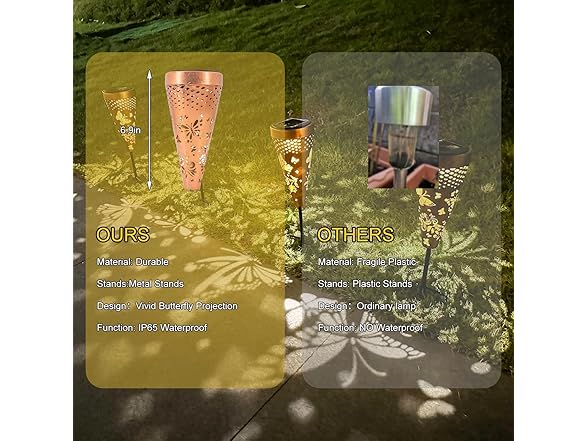 DIBIEECN Butterfly Solar Garden Lights