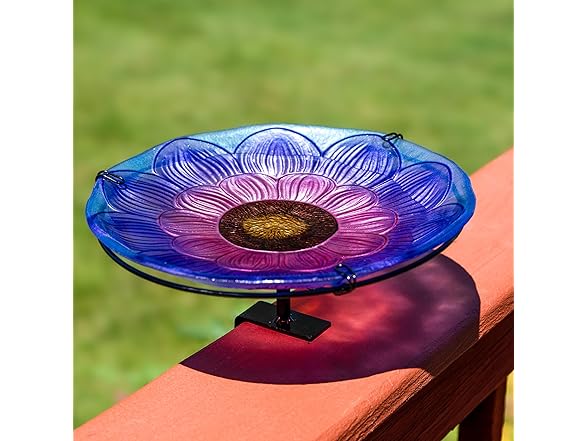 Sunnydaze Glass Bird Bath Bowl - 10.5" Diameter