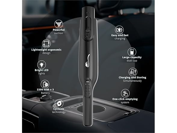 AYONTIN Lightweight Stick Vacuum w/LED