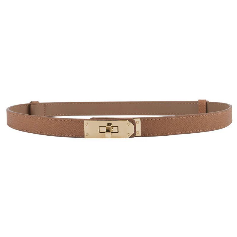 Womens Skinny Leather Adjustable Belt - Gallery 11