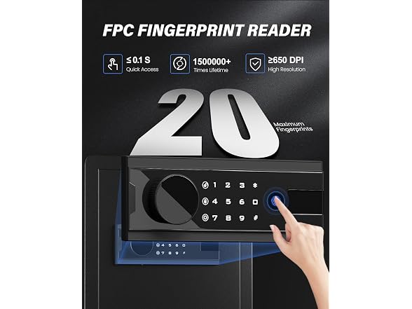 Kavey 2.0 Cubic Feet Biometric Safe Box