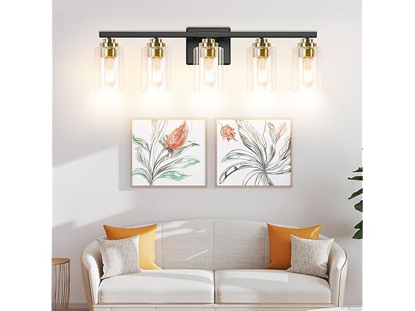5-Light Bathroom Light Fixtures, 31" Modern Vanity