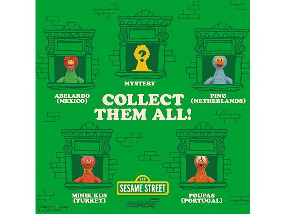 Super7 Sesame Street Big Birds Blind Box Flat - (12 Pack)