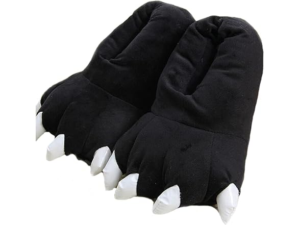 HengQiu Unisex Plush Animal Paw Slippers