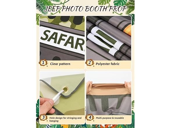 Bafei Jungle Safari Photo Booth Backdrop