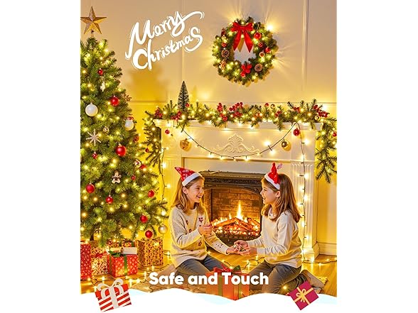 Brightown Christmas Lights Battery Operated, 4 Pack 66 FT