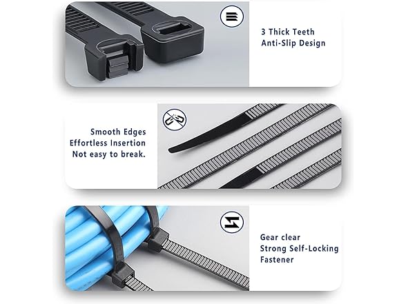 Cable Ties 8" Black 1000pk