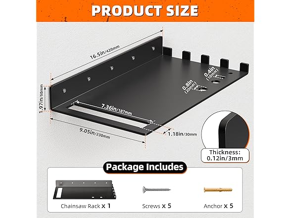LEVENDOR Chainsaw Holder Shelf - Heavy